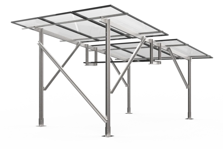 ENSOL RCC Bifacial Optima elevated rooftop solar structure